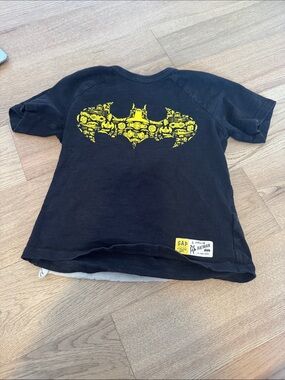 GAP • Preloved 
Black Tee with Yellow Batman Emblem